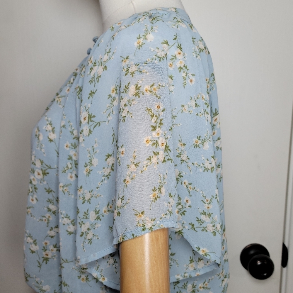 Sabo the Skirt Blue Cottagecore Floral Romper Size XS - Picture 6 of 10